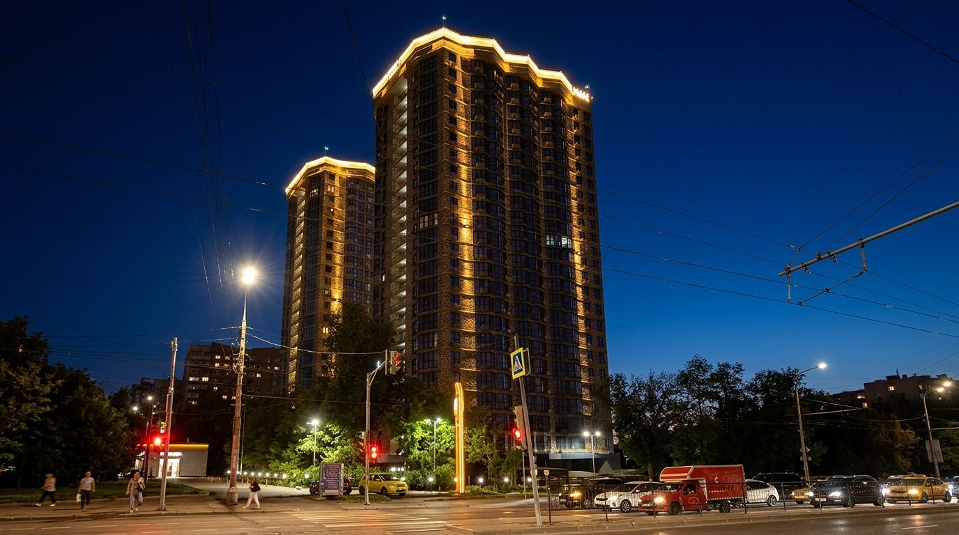 ЖК «Донской Арбат», Ростов-на-Дону 2025 — архитектурная подсветка