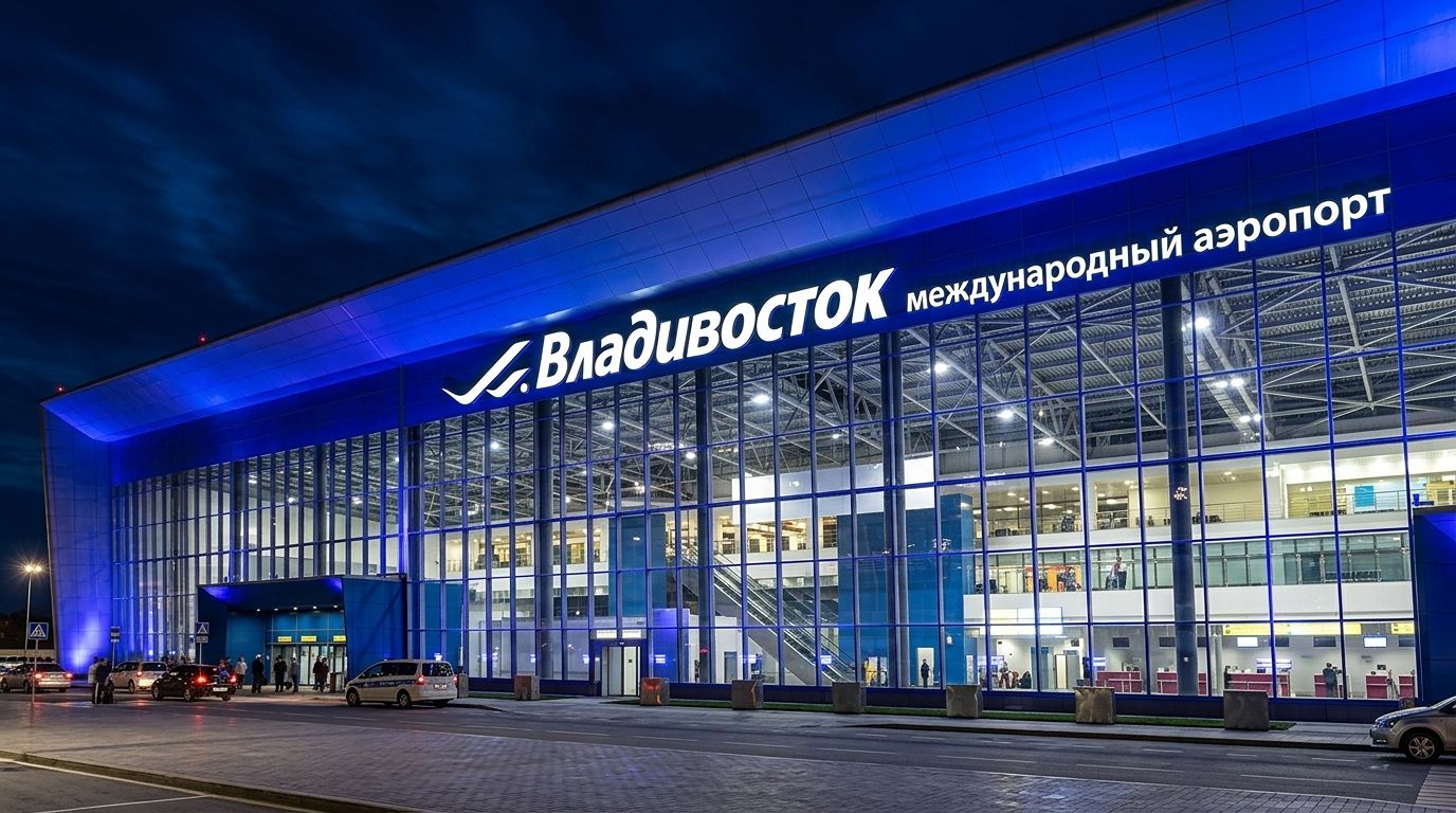 Международный аэропорт, Владивосток 2012 — архитектурная подсветка